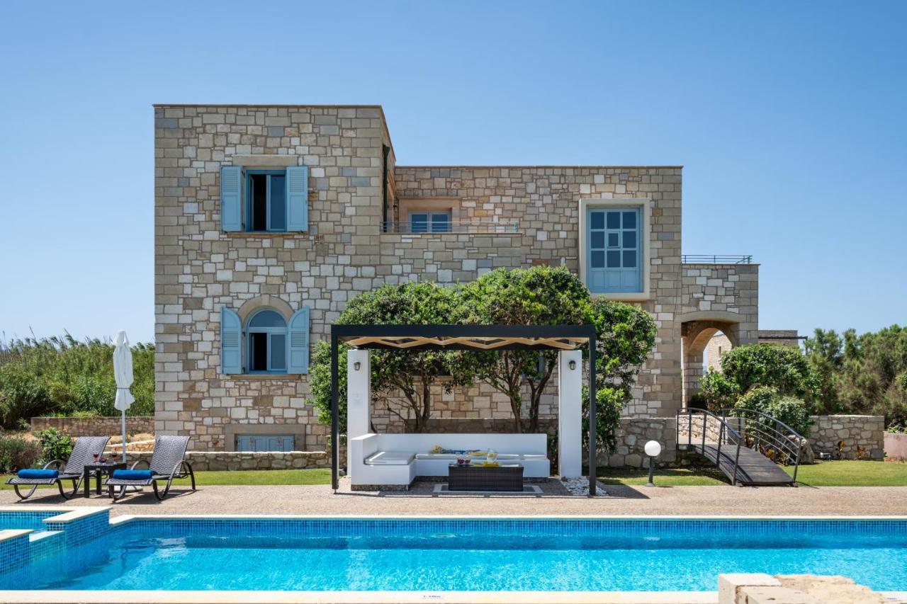 Beachfront Villa Turquoise With Private Pool, Bbq And Ping Pong Table Chania  Exterior foto